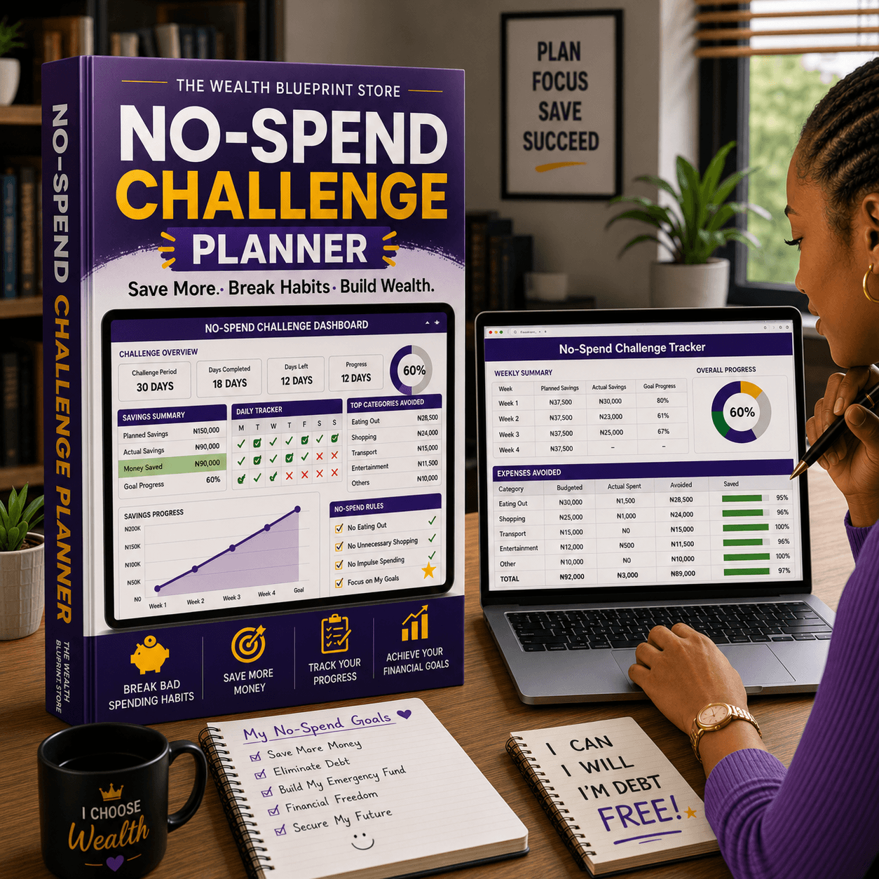 30-Day No-Spend Challenge Tracker – Excel