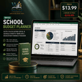 School Budget Planner | Auto-Calculating Excel & Google Sheets Template | Education Finance Tracker