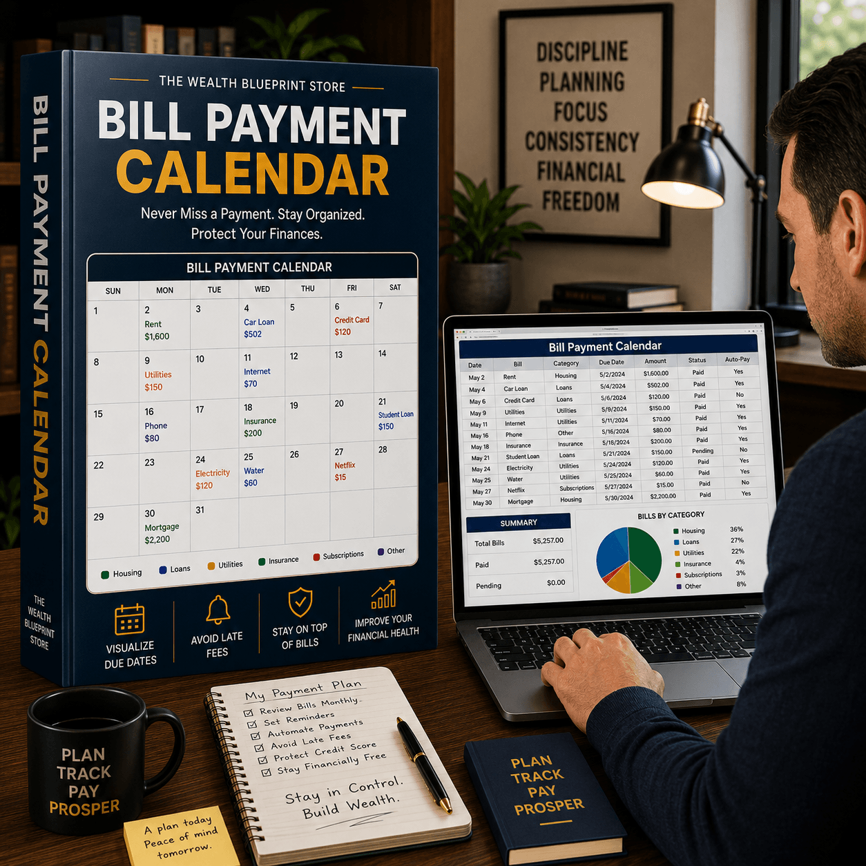 Bill Payment Tracker – Monthly Calendar Excel