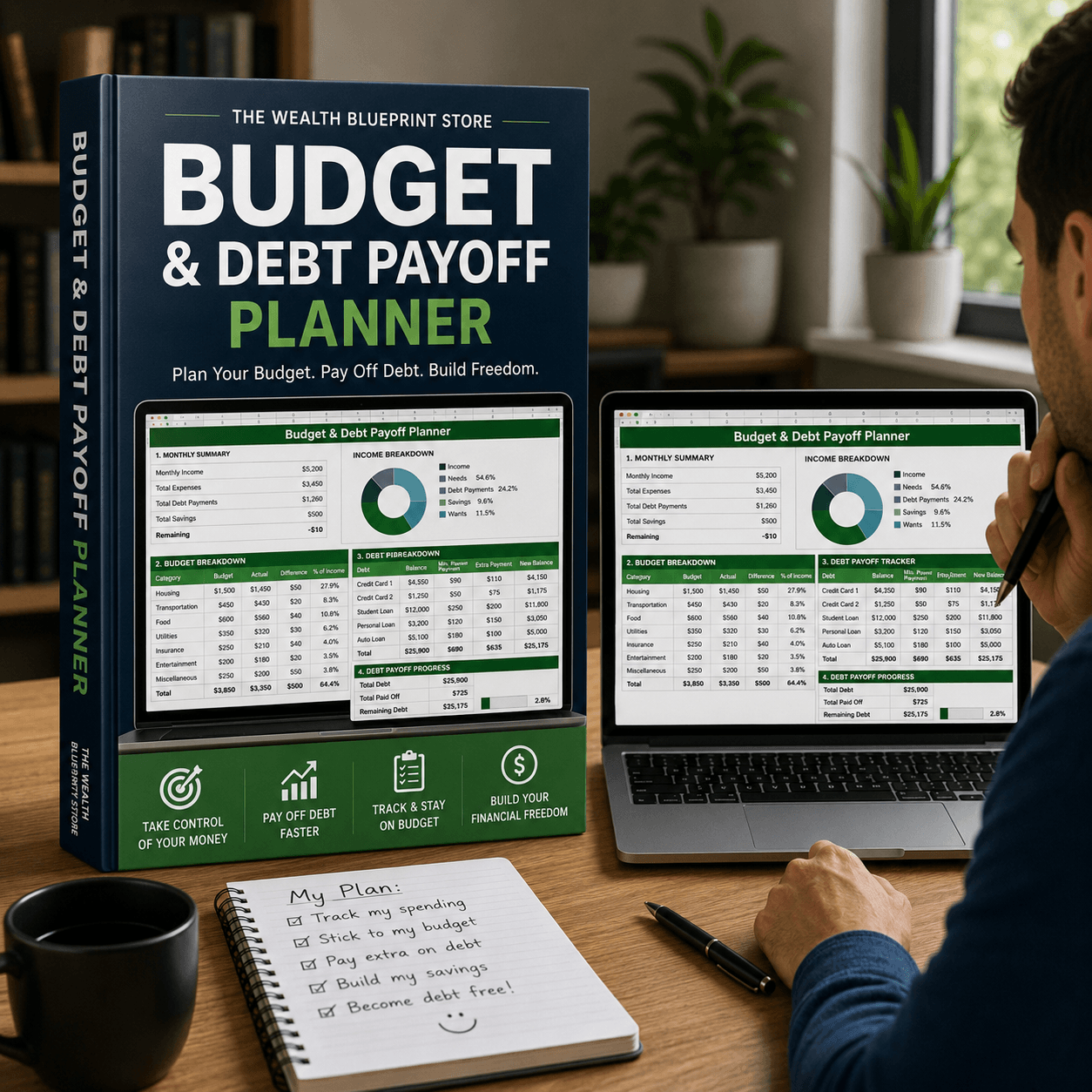Budget & Debt Payoff Planner – Excel Spreadsheet