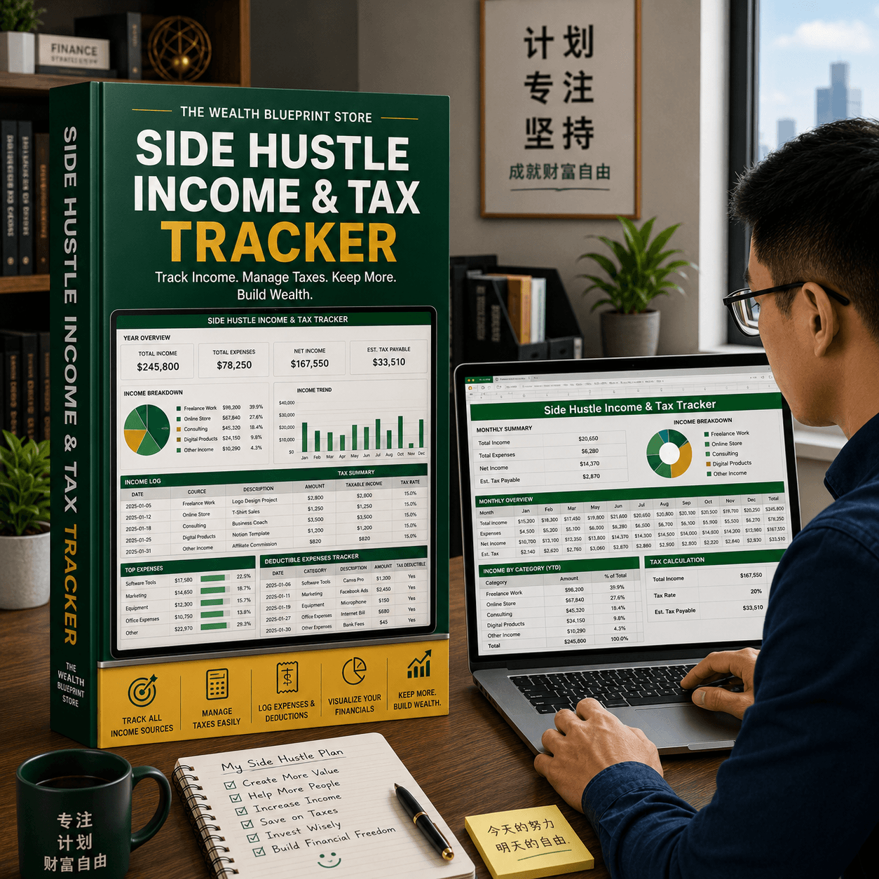 Side Hustle Income & Expense Tracker – Excel